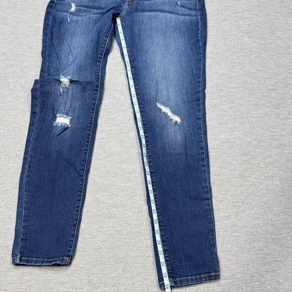 KanCan Womens Blue Distressed Denim Jeans Skinny Leg Mid Rise Size 13/30 - Picture 11 of 13
